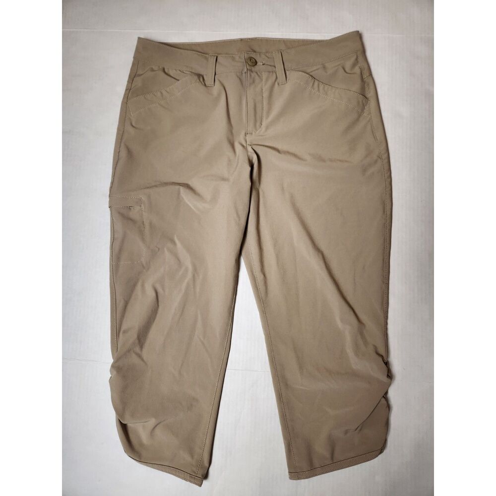 Eddie Bauer Women’s Side‑Cinch Cropped Pants size 8 Khaki